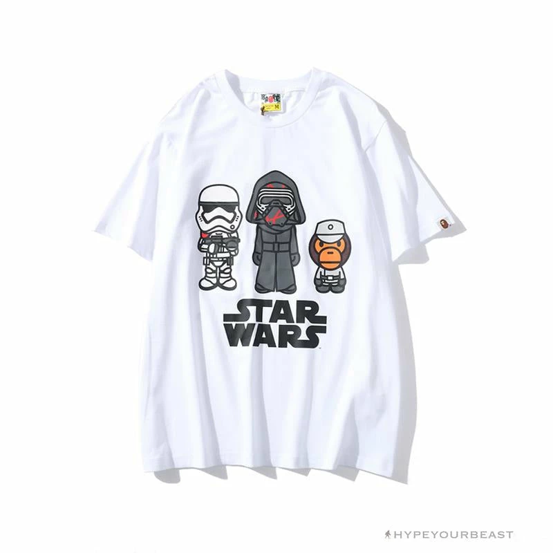BAPE X Star Wars Collaboration Black Warrior Tee Shirt ‘WHITE’ Clothes
