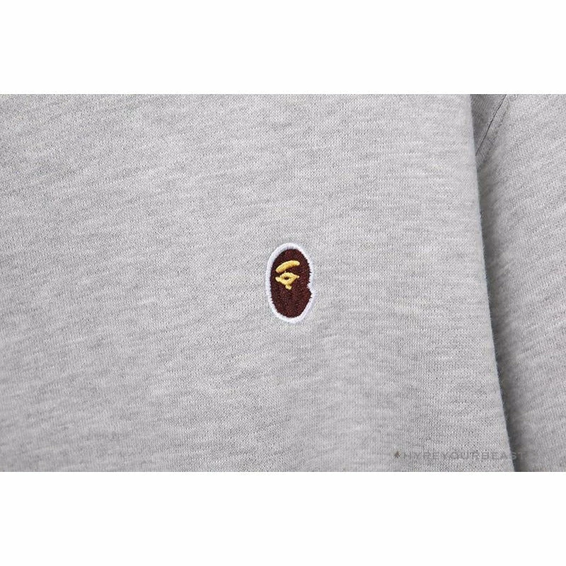 BAPE Classic Ape Head Embroidered Long Sleeve Shirt ‘GREY’