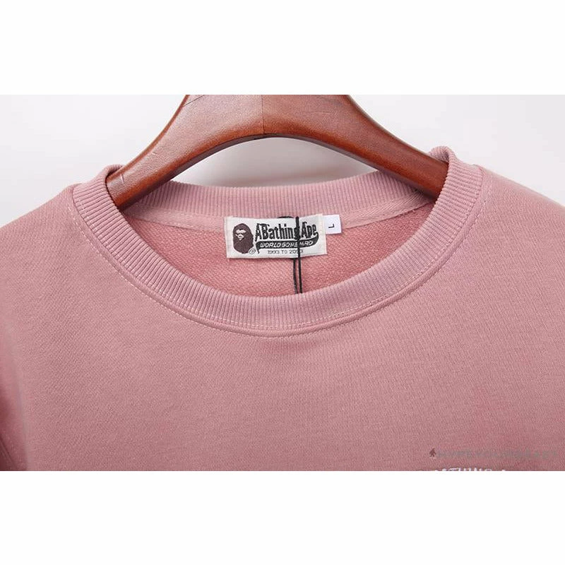 BAPE Behind The Great Ape-Man Head Long Sleeve Shirt ‘PINK’ Clothes