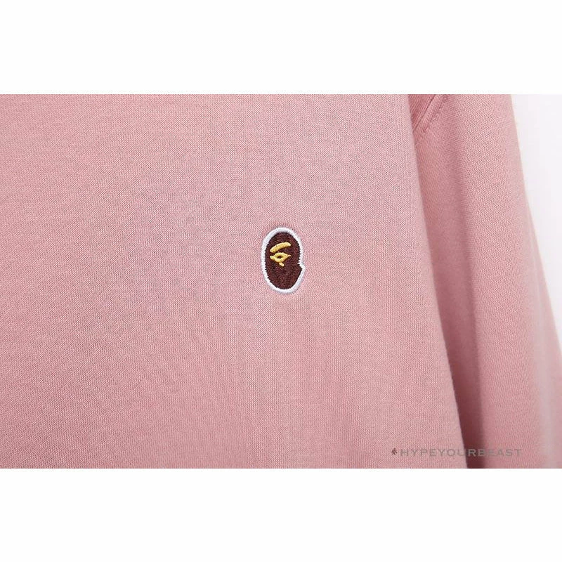 BAPE Classic Ape Head Embroidered Long Sleeve Shirt ‘PINK’ Clothes