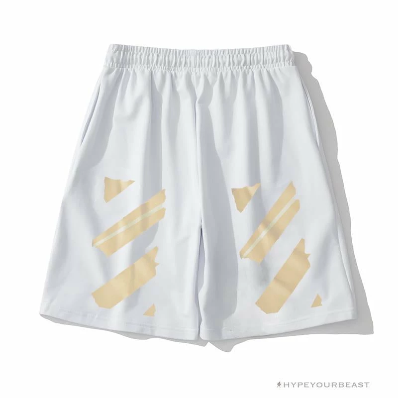 Pants OFF-WHITE Explosive Strip Basic Arrow Shorts ‘WHITE’