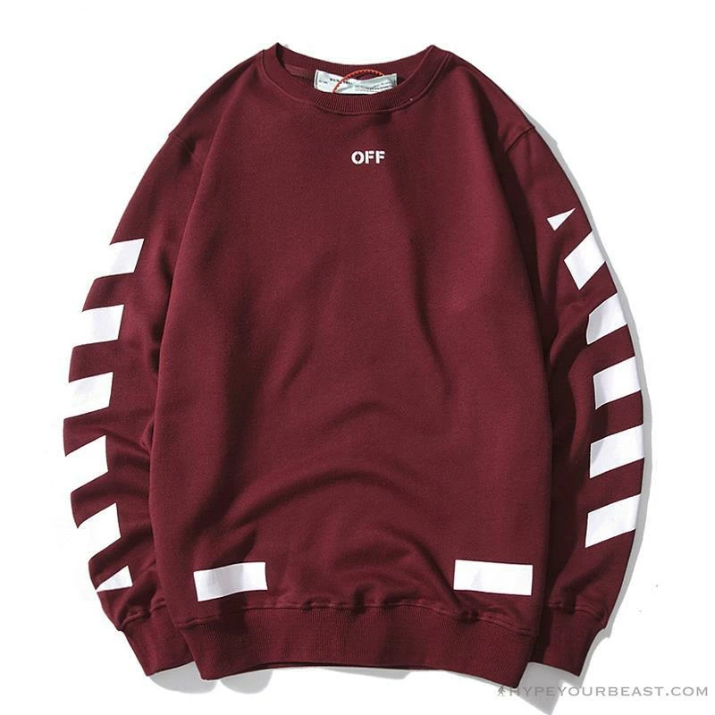 OFF-WHITE Classic Basic Cotton Terry Long Sleeve Shirt ‘WINE RED’ Shirts
