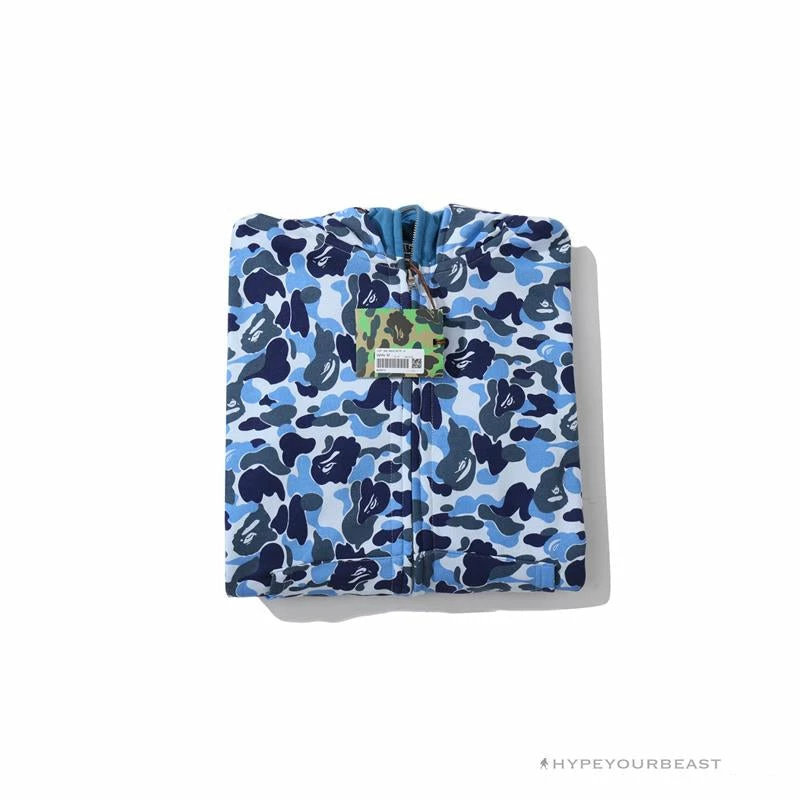 HypeYourBeast Bape Camo Hoodie Shark Head BLUE