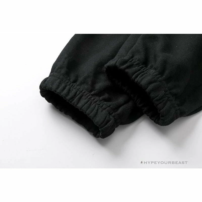 BAPE Classic Ape Head Embroidered Standard Cotton Terry Pants ‘BLACK’ Clothes