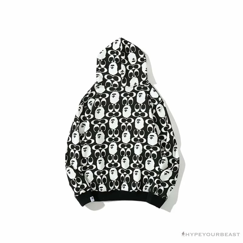 Clothes BAPE X COACH Co-Branded Black-White Hoodie