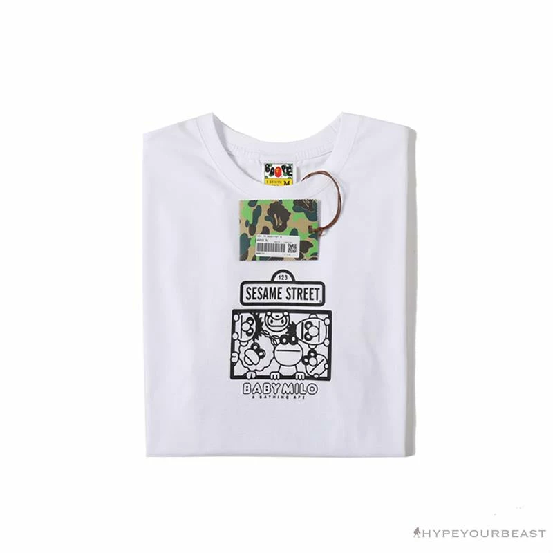 BAPE Baby Milo Sesame Street Plain Tee Shirt ‘WHITE’ Clothes