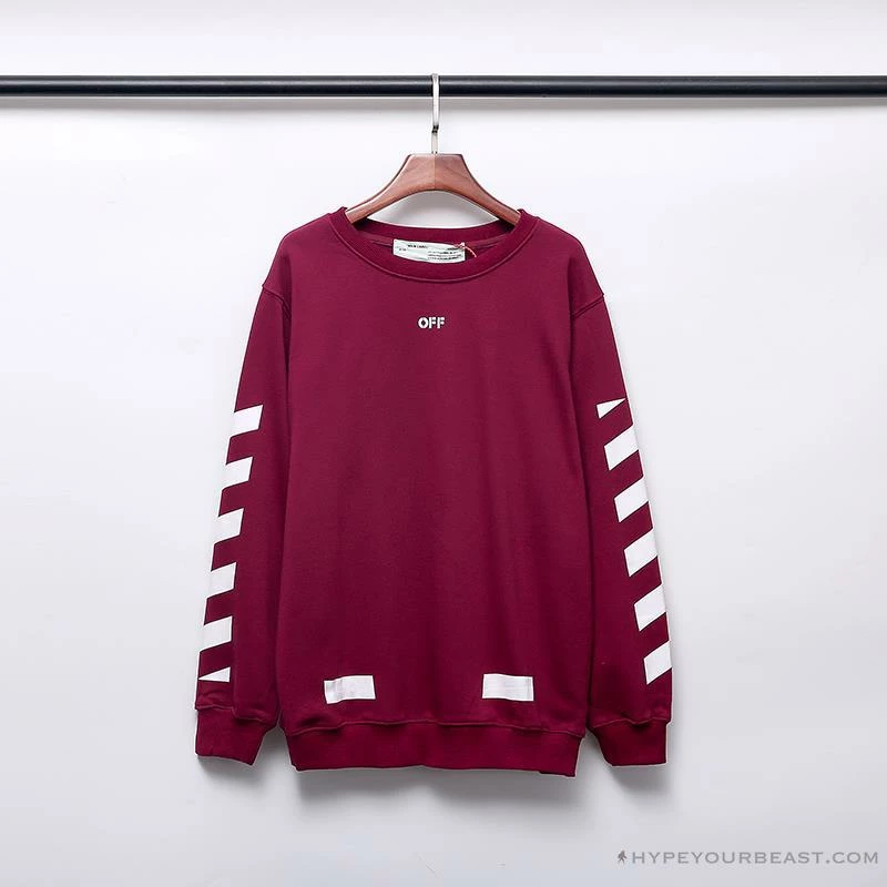 OFF-WHITE Classic Basic Cotton Terry Long Sleeve Shirt ‘WINE RED’ Shirts