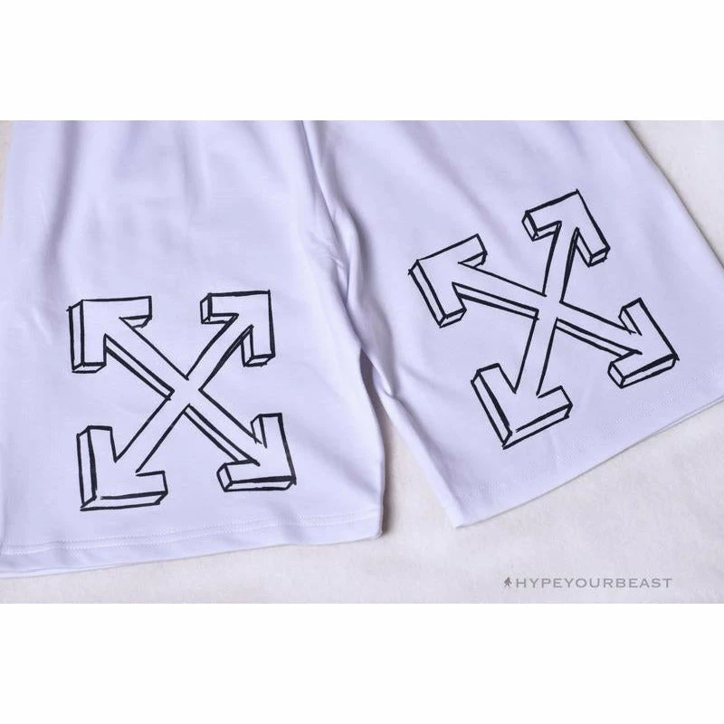 OFF-WHITE Dimensional Sketch Shorts ‘WHITE’ Pants
