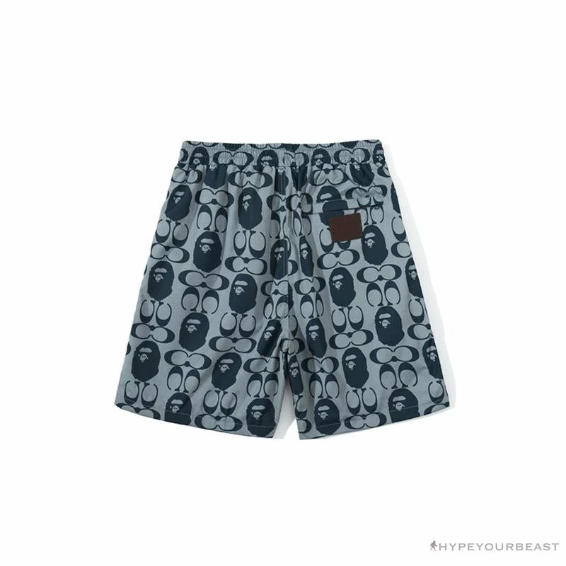 BAPE X COACH Co-Branded Grey-Blue Shorts Clothes