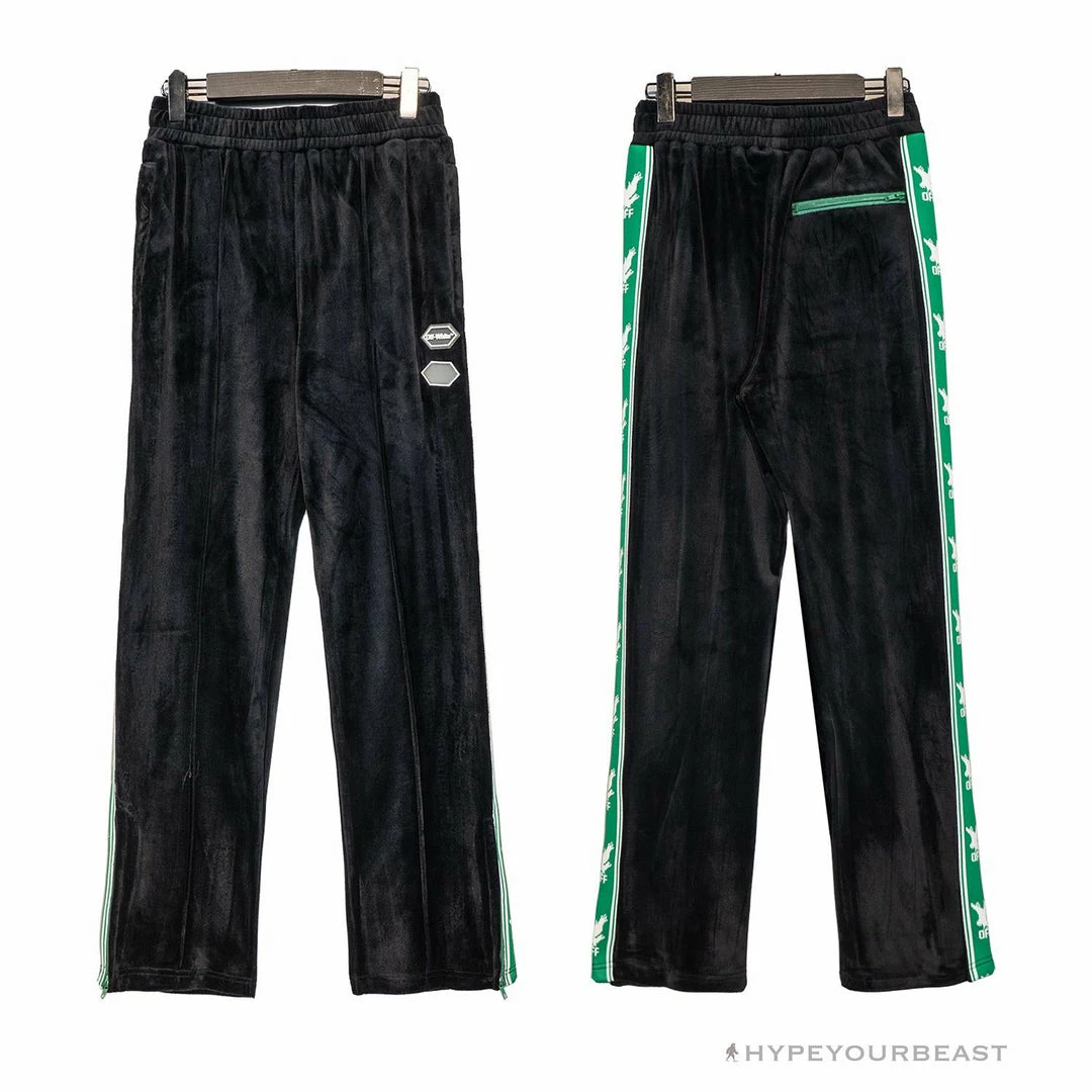 OFF-WHITE Side Webbing Casual Green Letter Pants