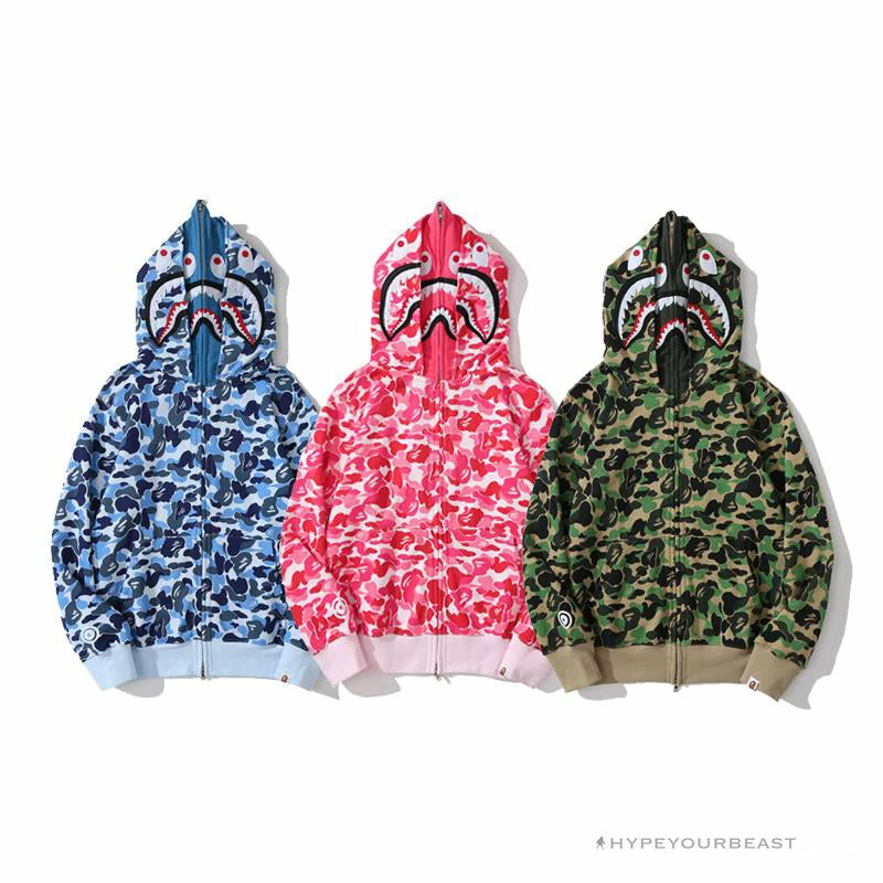 HypeYourBeast Bape Camo Hoodie Shark Head BLUE