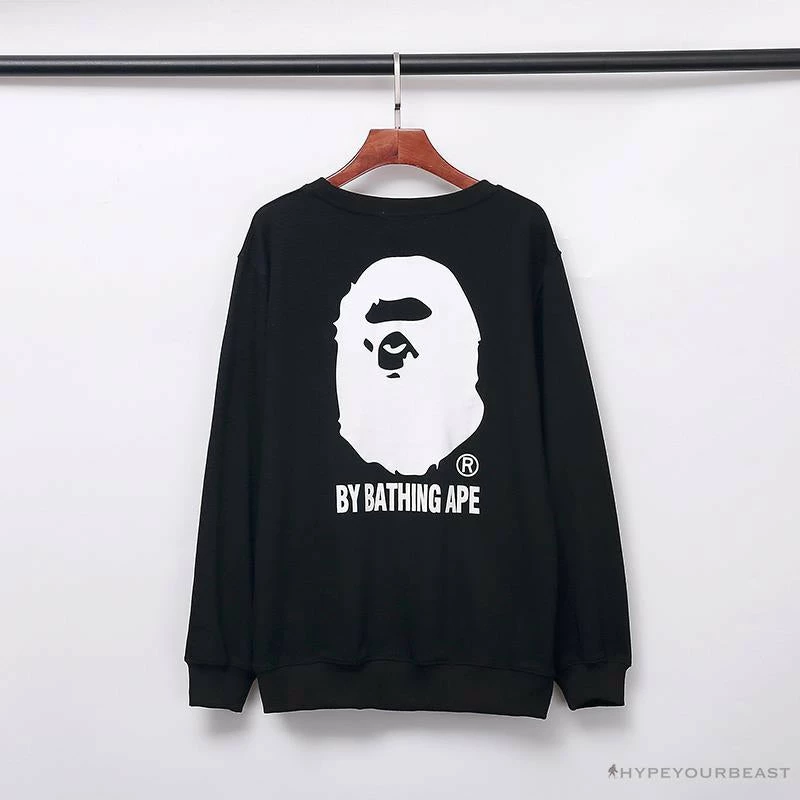 Clothes BAPE Behind The Great Ape-Man Head Long Sleeve Shirt ‘BLACK’