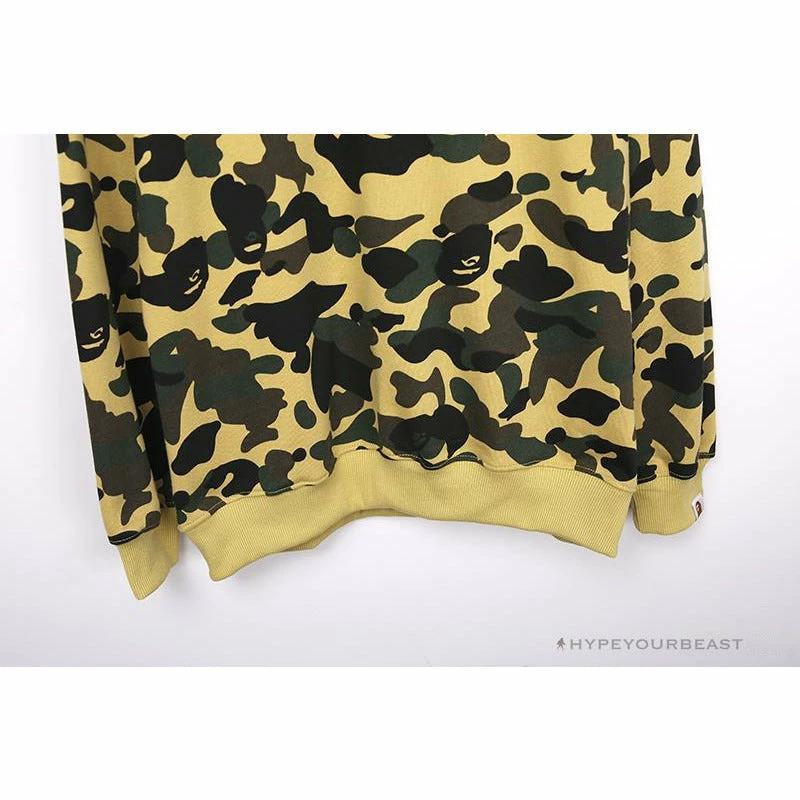BAPE Classic Ape Head Embroidered Camouflage Long Sleeve Shirt ‘YELLOW’
