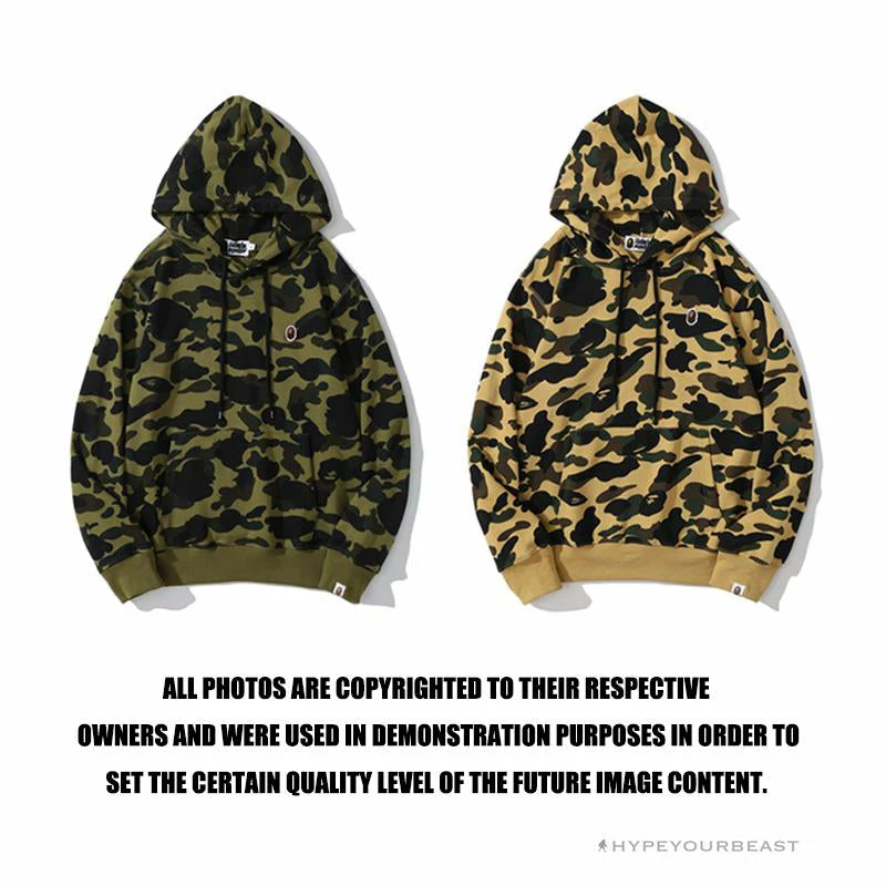 HypeYourBeast BAPE Camouflage Kangaroo Hooded Hoodie Green Clothes