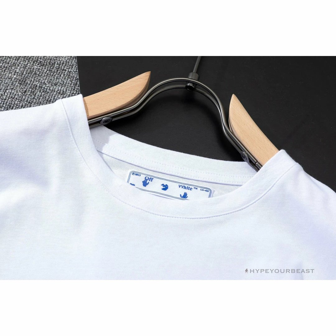 OFF-WHITE Acrylic Hand-Painted Graffiti Pattern Tee Shirt ‘WHITE’