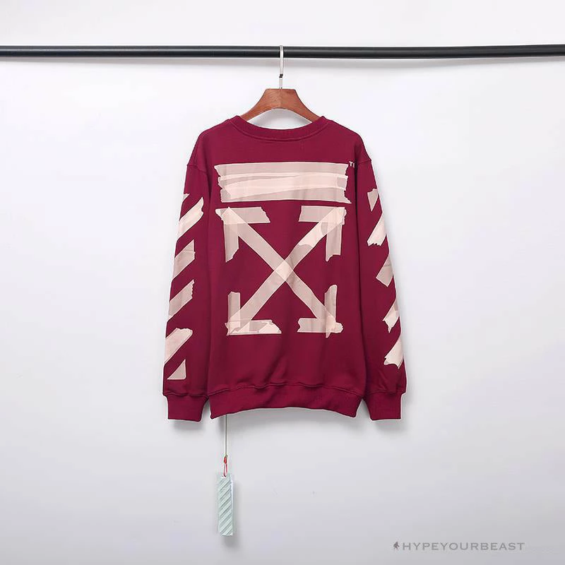 OFF-WHITE Rubber Strip Arrow Long Sleeve Shirt ‘WINE RED’ Shirts
