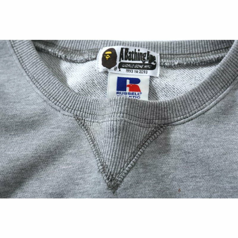 BAPE X RUSSELL ATHLETIC Joint Pullover Long Sleeve Shirt ‘GREY’