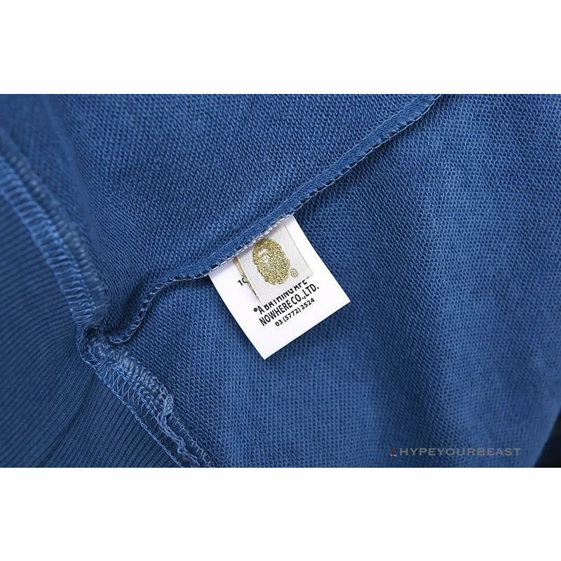 BAPE Classic Ape Head Embroidered Camouflage Long Sleeve Shirt ‘BLUE’