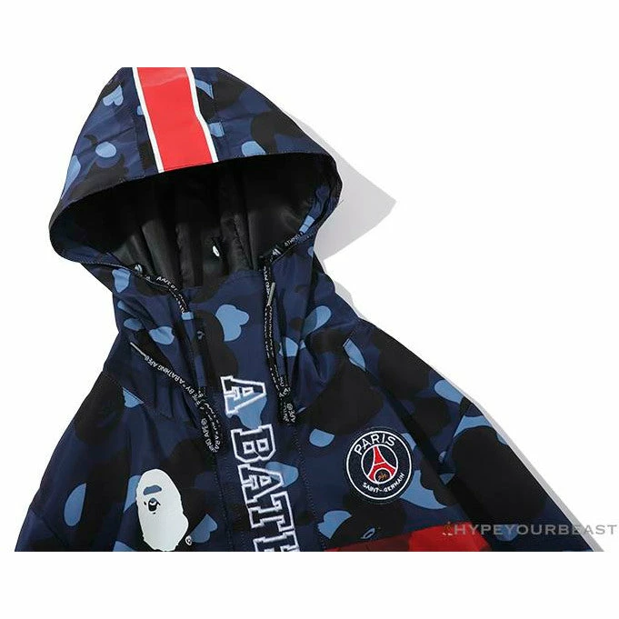 Clothes BAPE X PSG Paris Saint-Germain Camouflage Blue-Red Hoodie