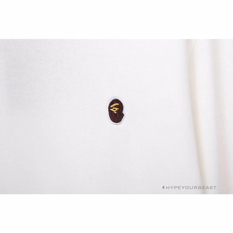 BAPE Classic Ape Head Embroidered Long Sleeve Shirt ‘WHITE’ Clothes
