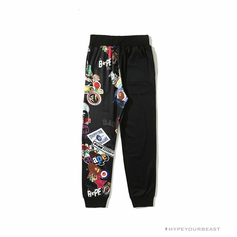BAPE Badge LOGO Sticker Style Stitching Pants