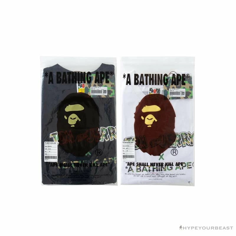Clothes BAPE Little Ape Head Tom And Jerry Chase Tee Shirt ‘BLACK’