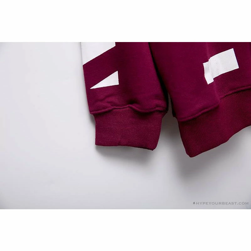OFF-WHITE Classic Basic Cotton Terry Long Sleeve Shirt ‘WINE RED’ Shirts