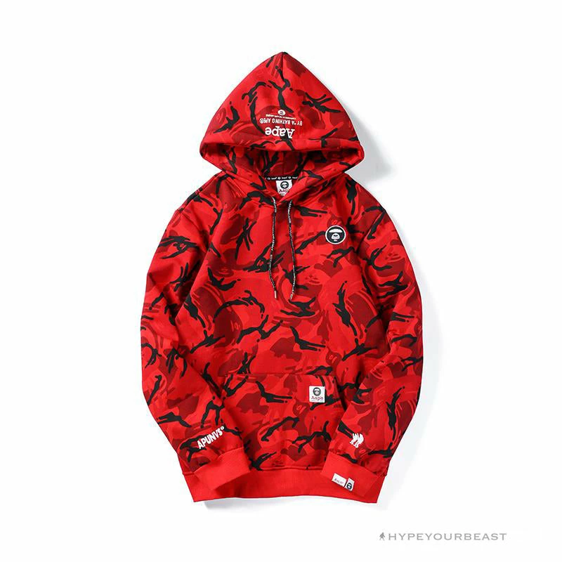 HypeYourBeast Bape Camo Hoodie Red Camouflage