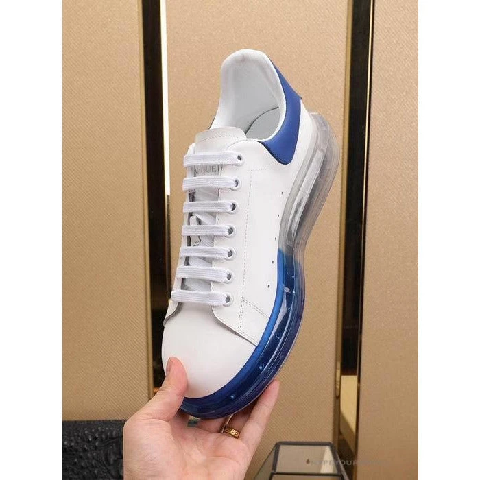 A. Mcqueen Alexander McQueen White / Blue Rubber Sole Air Platform Sneaker