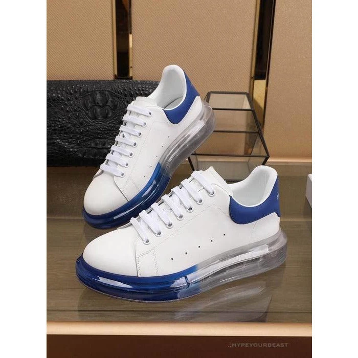 A. Mcqueen Alexander McQueen White / Blue Rubber Sole Air Platform Sneaker