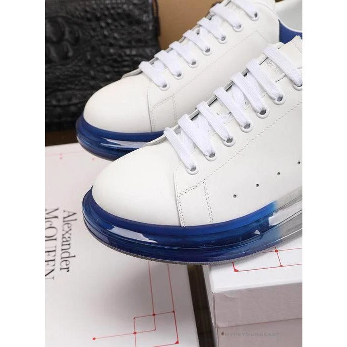 A. Mcqueen Alexander McQueen White / Blue Rubber Sole Air Platform Sneaker