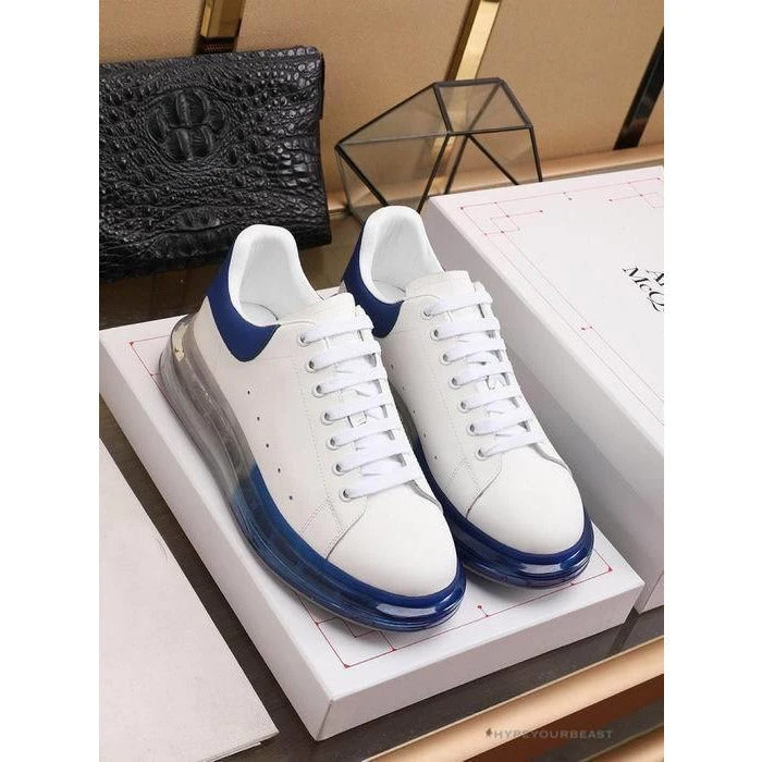 A. Mcqueen Alexander McQueen White / Blue Rubber Sole Air Platform Sneaker