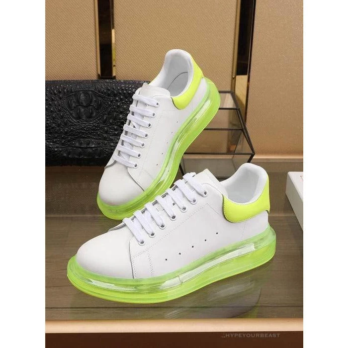A. Mcqueen Alexander McQueen White / Neon Green Sole Sneaker