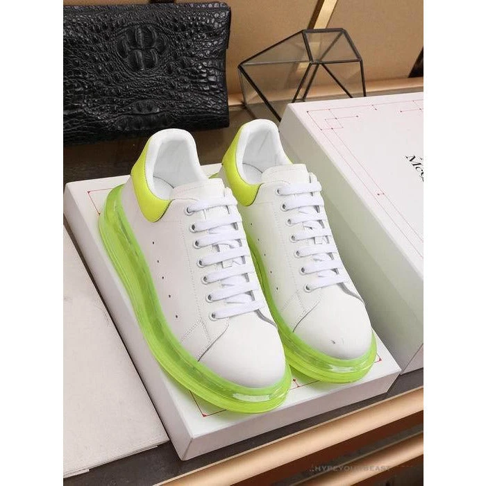 A. Mcqueen Alexander McQueen White / Neon Green Sole Sneaker
