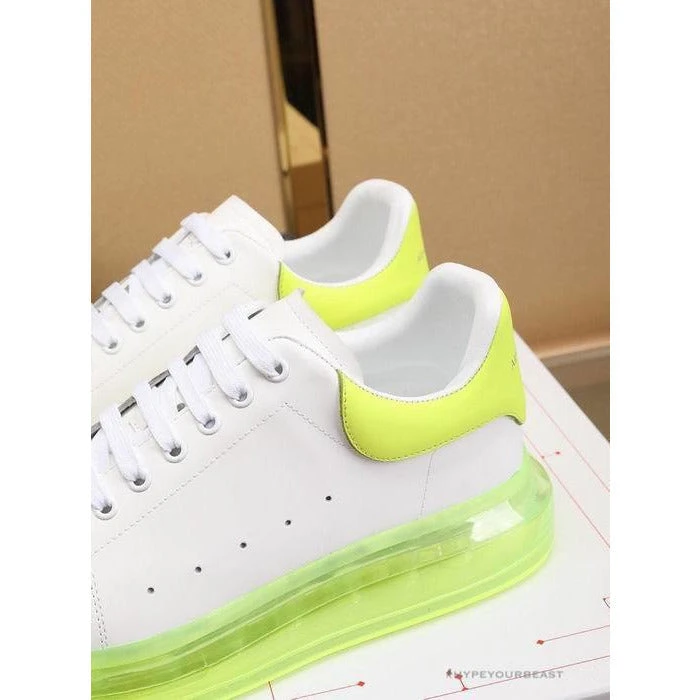 A. Mcqueen Alexander McQueen White / Neon Green Sole Sneaker