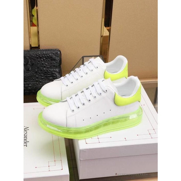 A. Mcqueen Alexander McQueen White / Neon Green Sole Sneaker