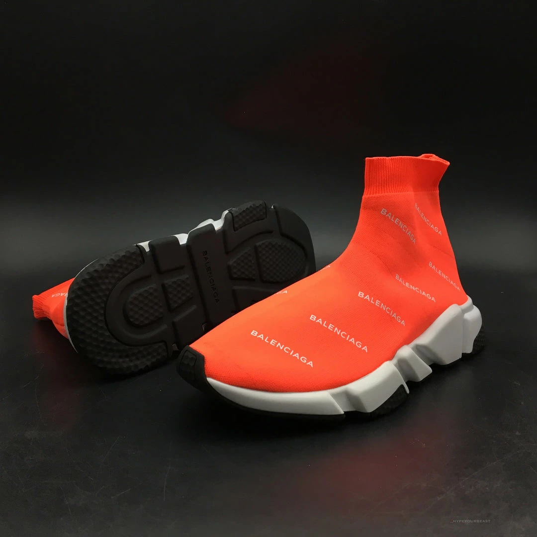 bcg sock sneakers logo print red / white Ba*len*cia*ga