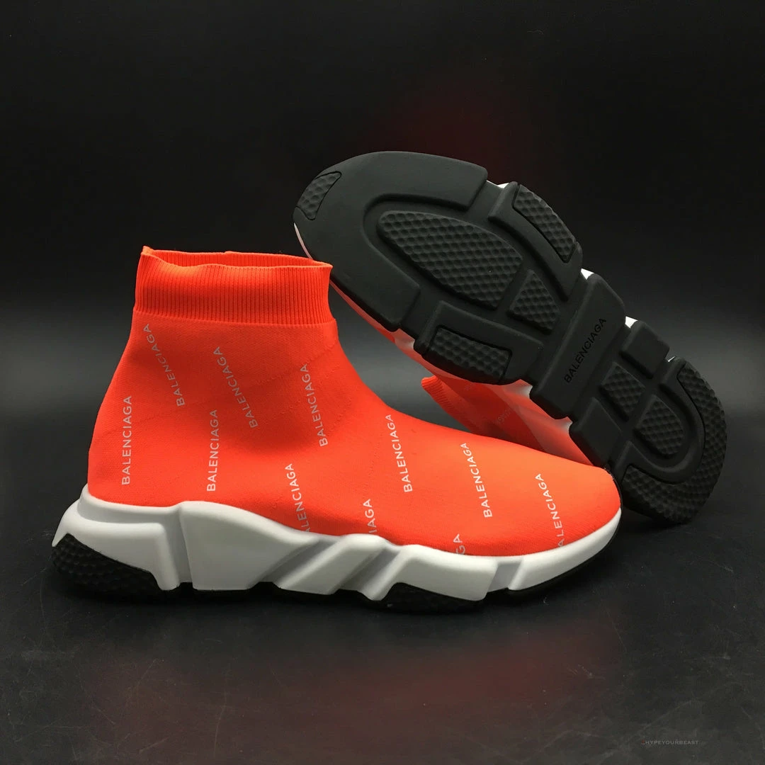 bcg sock sneakers logo print red / white Ba*len*cia*ga