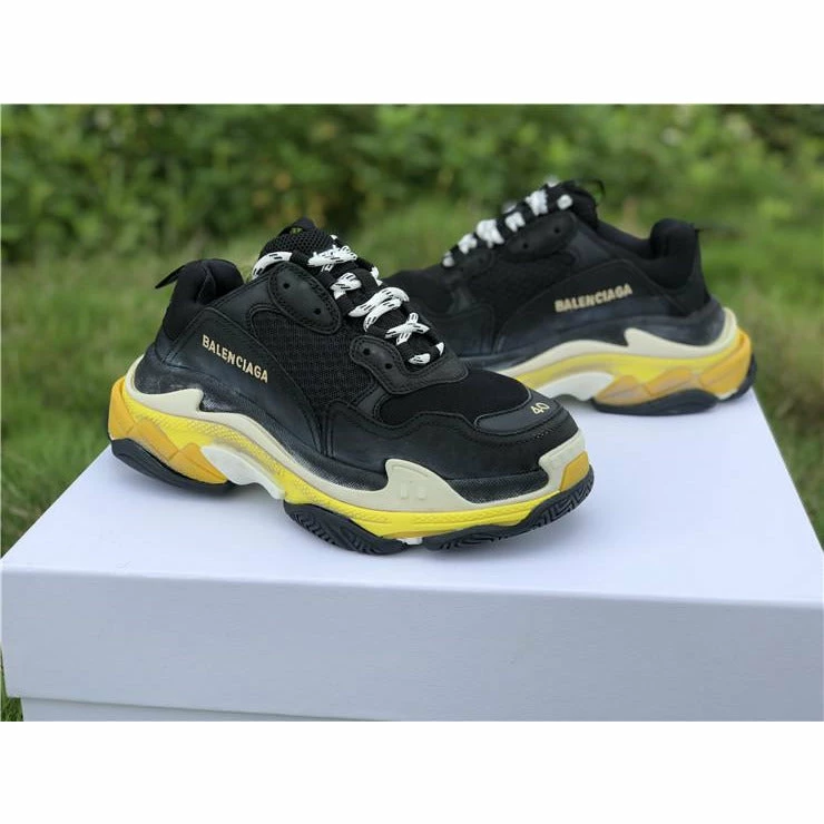 BCG Triple S Sneakers Black / Yellow