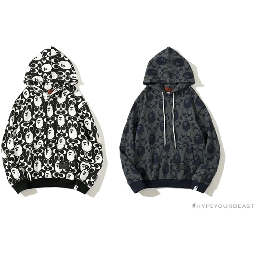 Clothes BAPE X COACH Co-Branded Black-White Hoodie