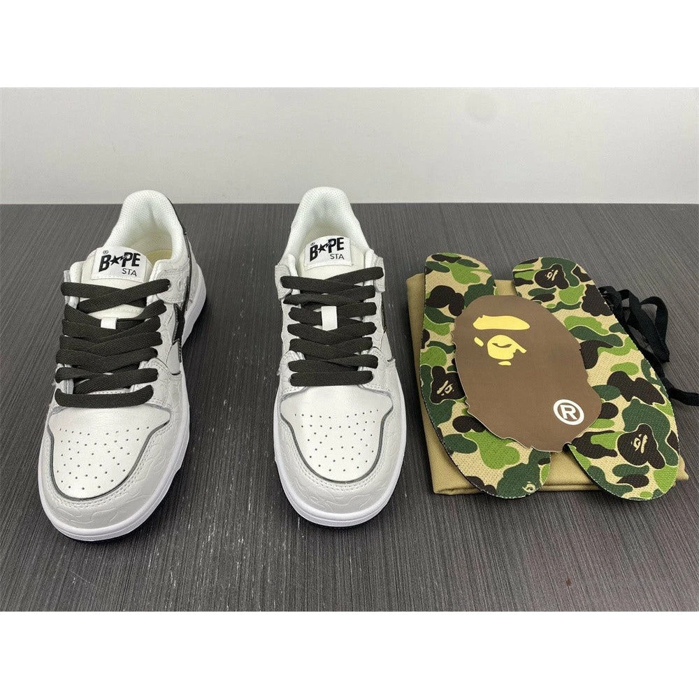 Bape Sta Low Top Sneakers ‘White Metallic Silver’