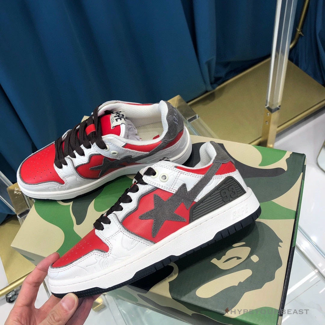 Bape Sta Low Top Sneakers Red Brown
