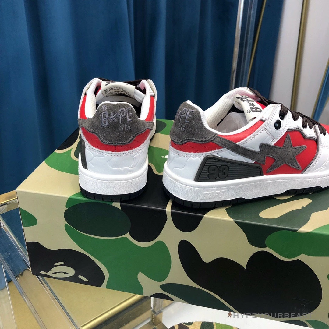 Bape Sta Low Top Sneakers Red Brown