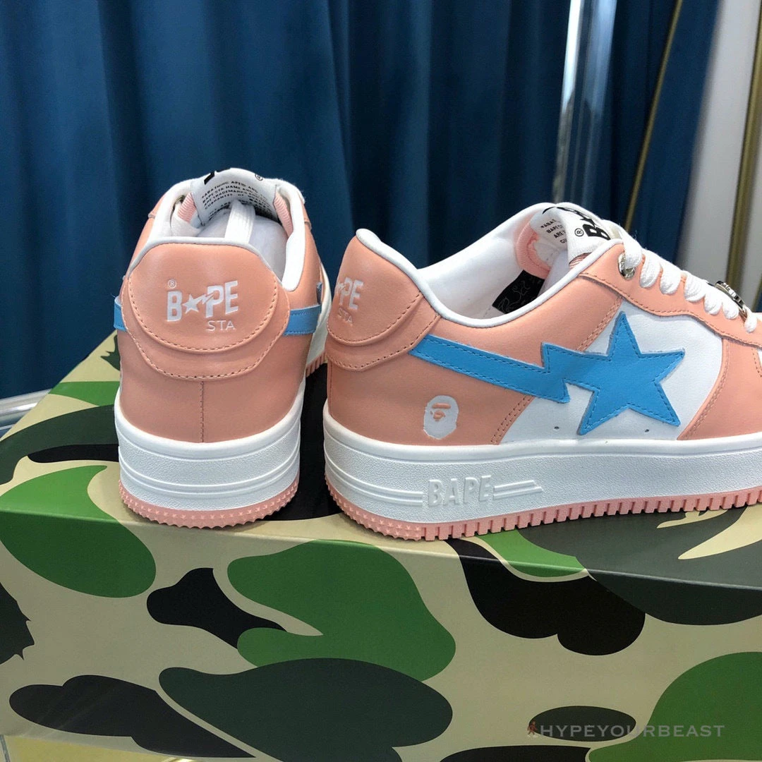 Bape Sta Low Top Sneakers Pastel Pink Blue