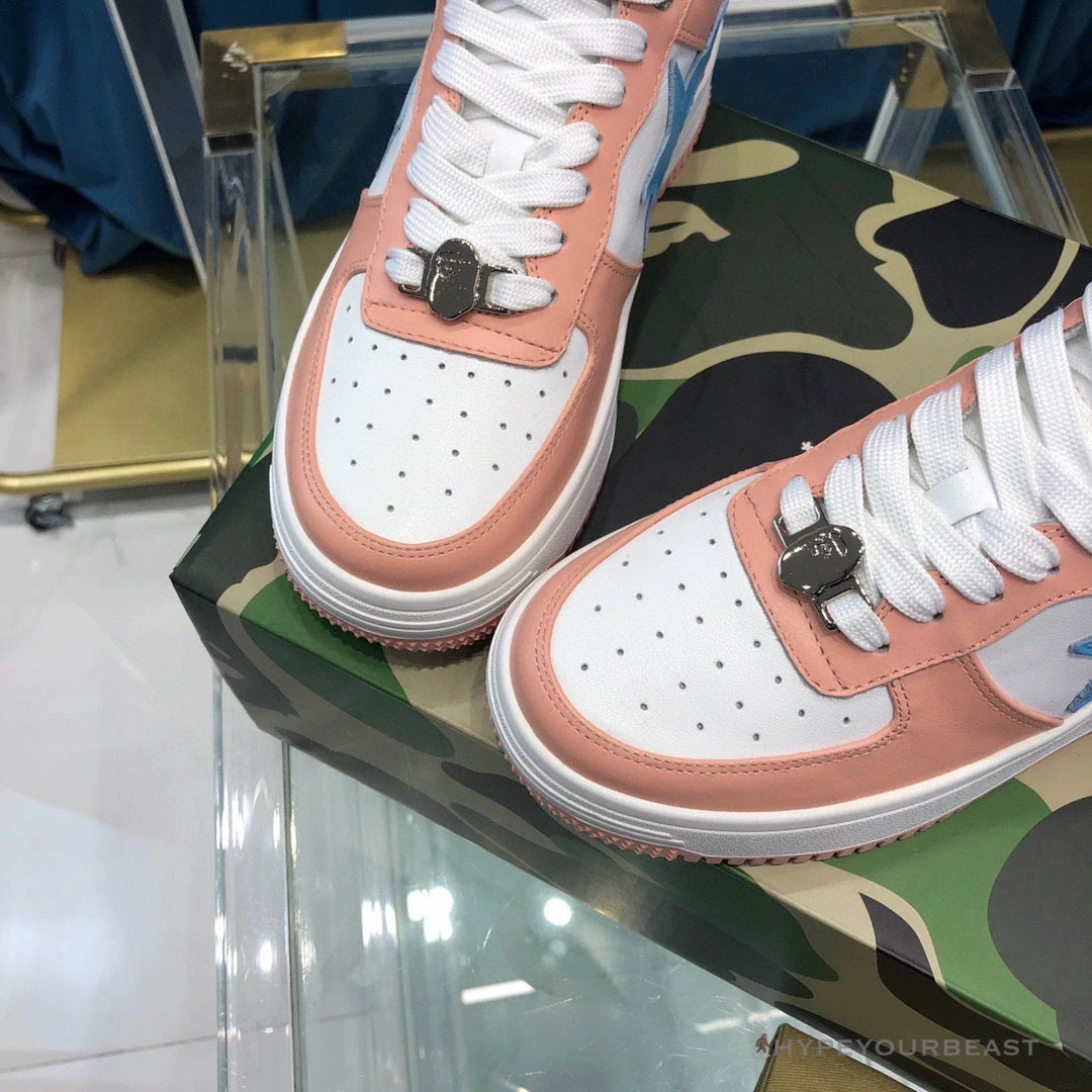 Bape Sta Low Top Sneakers Pastel Pink Blue