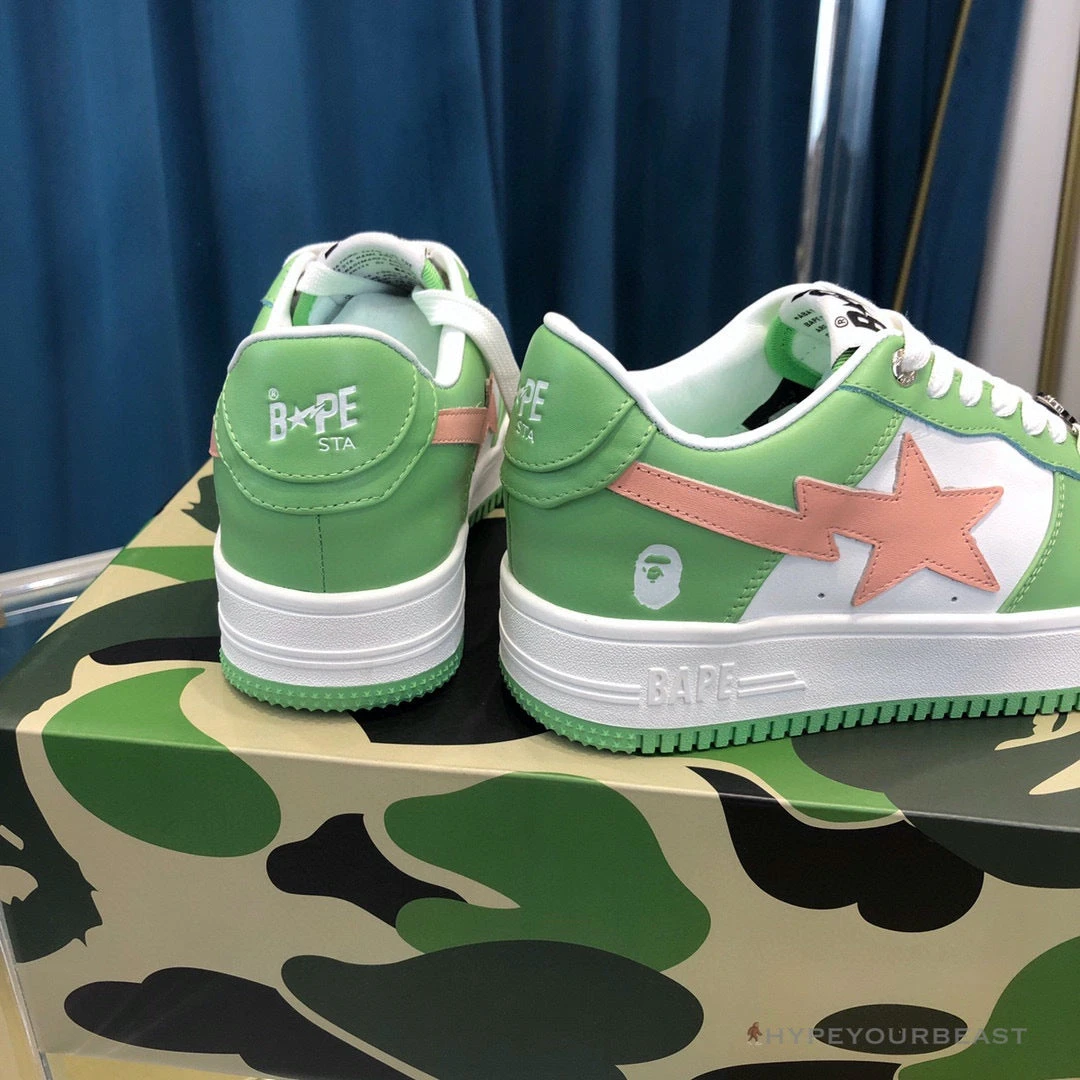 Bape Sta Low Top Sneakers Green Pink