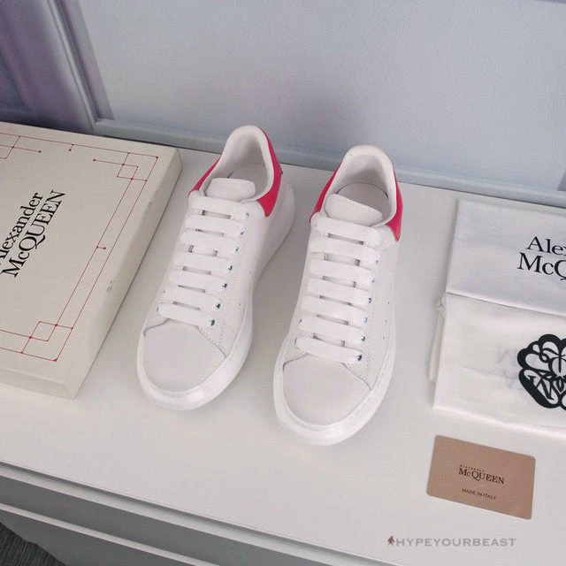 Alexander McQueen White / Pink Lace Up Sneaker A. Mcqueen