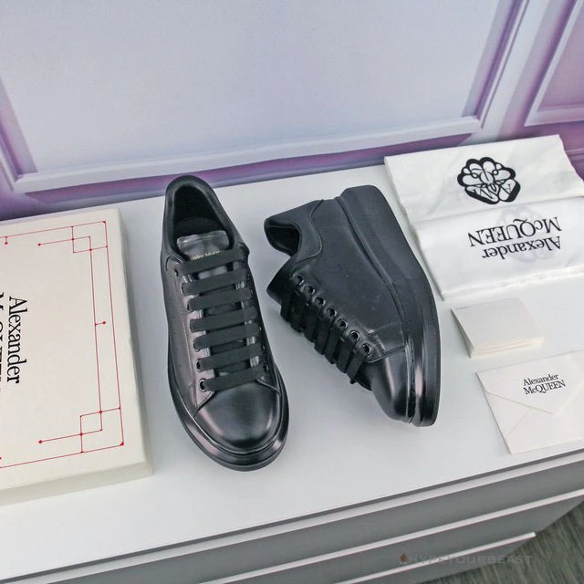 Alexander McQueen Black On Black Lace Up Sneaker A. Mcqueen