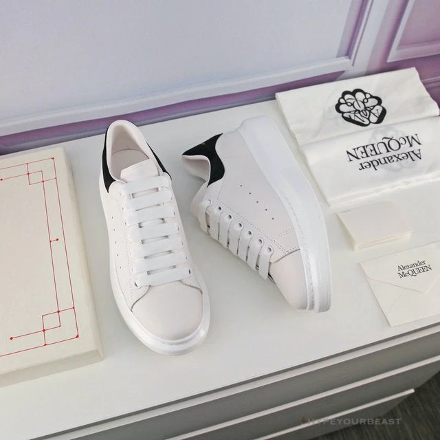 A. Mcqueen Alexander McQueen White / Black Suede Heel Sneaker