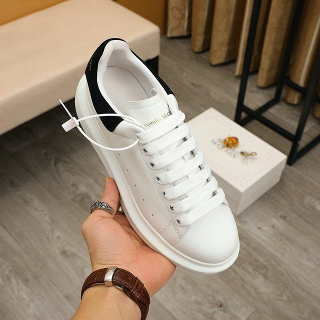 A. Mcqueen Alexander McQueen White / Black Suede Heel Sneaker